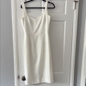 White Sweetheart Sheath Midi Dress for Brides